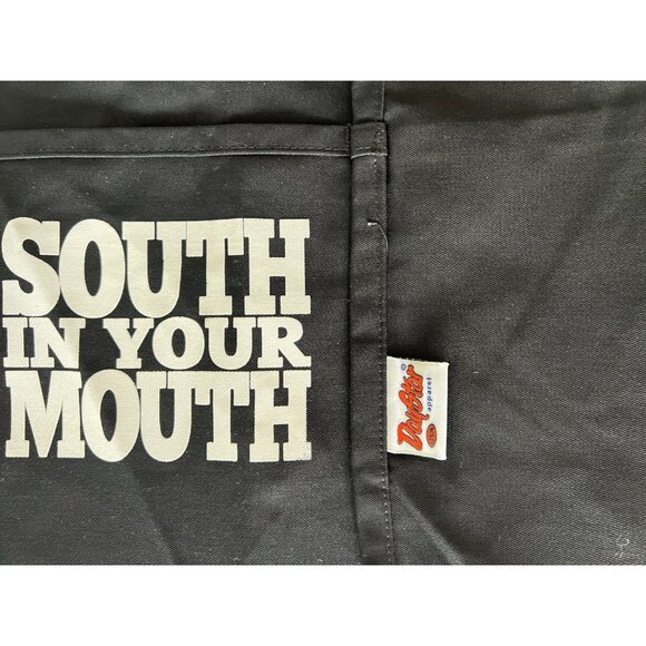 "South In Your Mouth" Waist Apron Black White 3-Pocket North Carolina Map USA - Picture 6 of 7